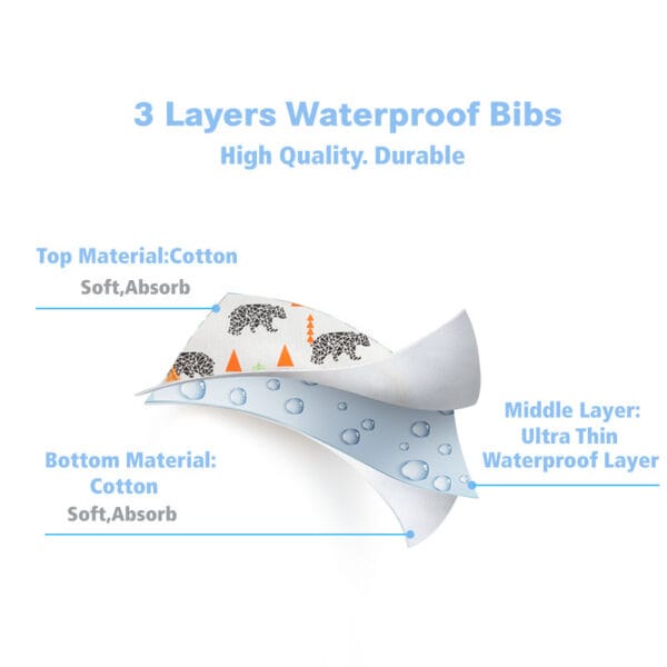 Bavoirs style animaux 3 piéces – Image 9