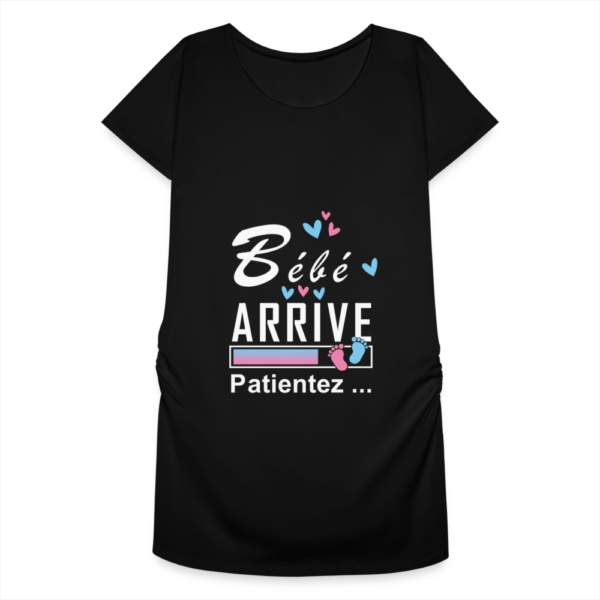 T-shirt noir - Bébé arrive – Image 4